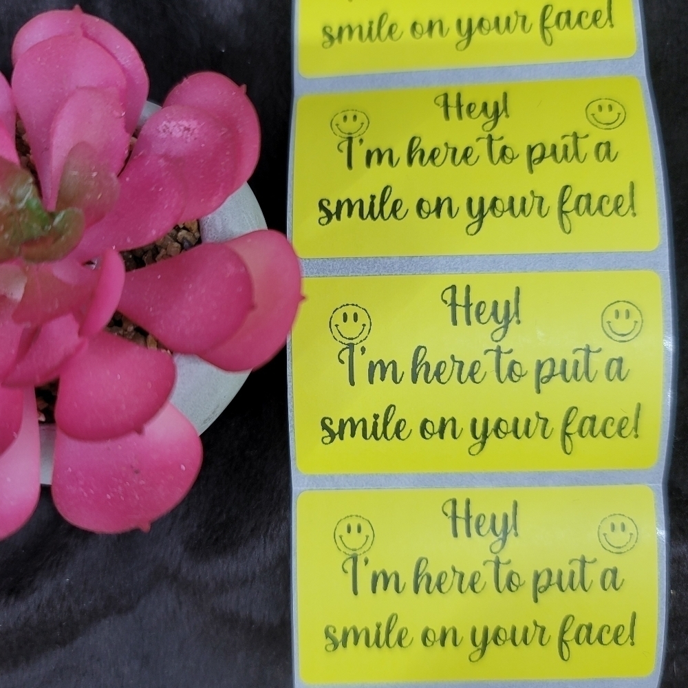 Hey! I'm here to put a smile on your face! Packaging Sticker Label